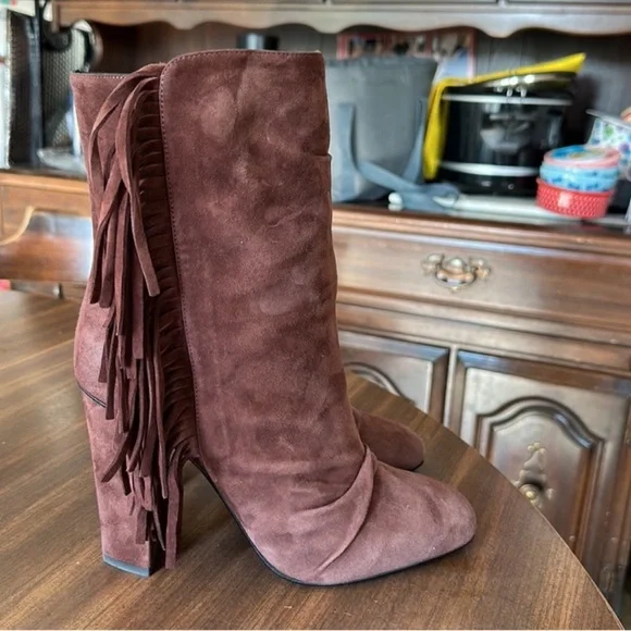 Giuseppe Zanotti Alabama Fringe Suede Boots 39.5 - Picture 4 of 11